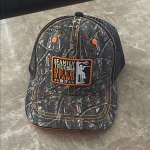 Camo Hat with Orange and Black Accents